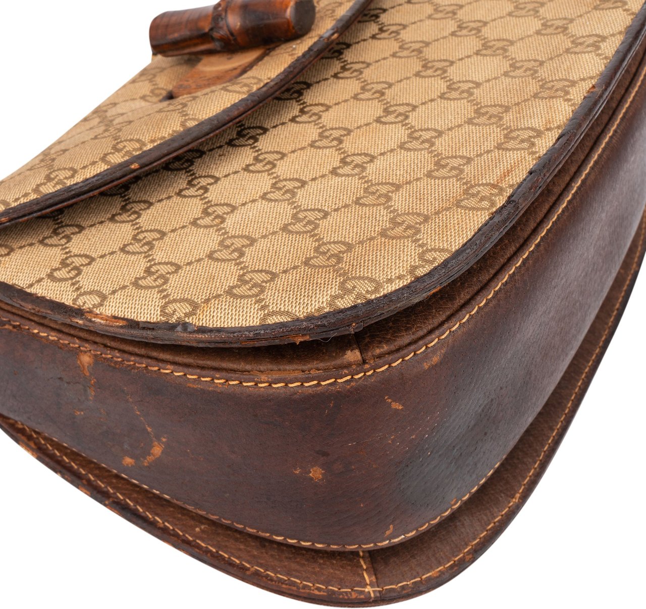 Gucci Gucci GG Monogram Bamboo Handbag Bruin