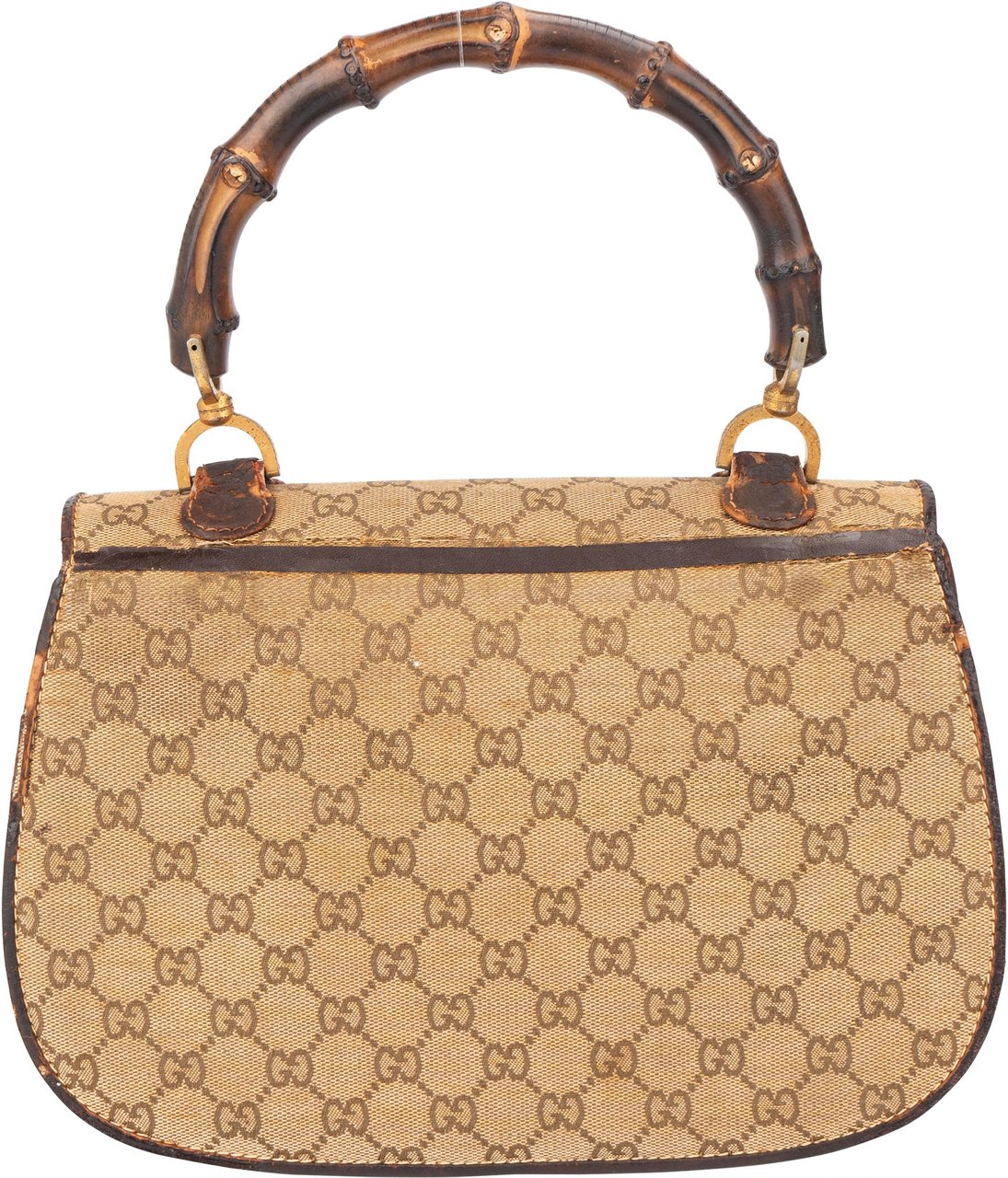 Gucci Gucci GG Monogram Bamboo Handbag Bruin