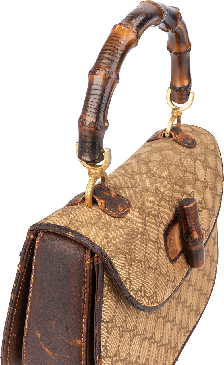 Gucci Gucci GG Monogram Bamboo Handbag Bruin