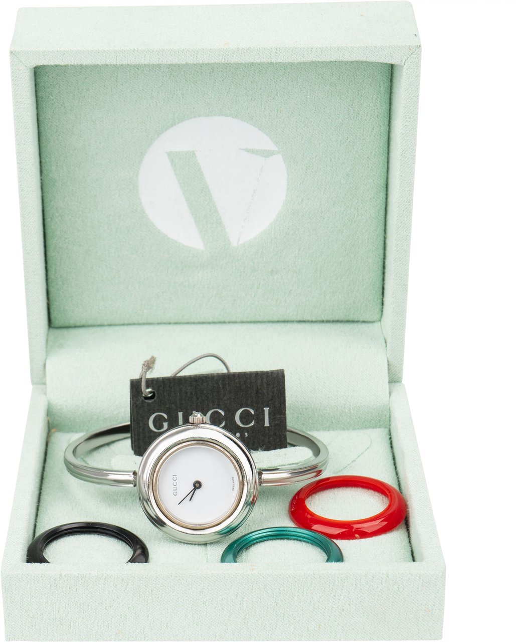 Gucci Gucci Silver Tone Multicolor Change Bezel Women Watch Zilver