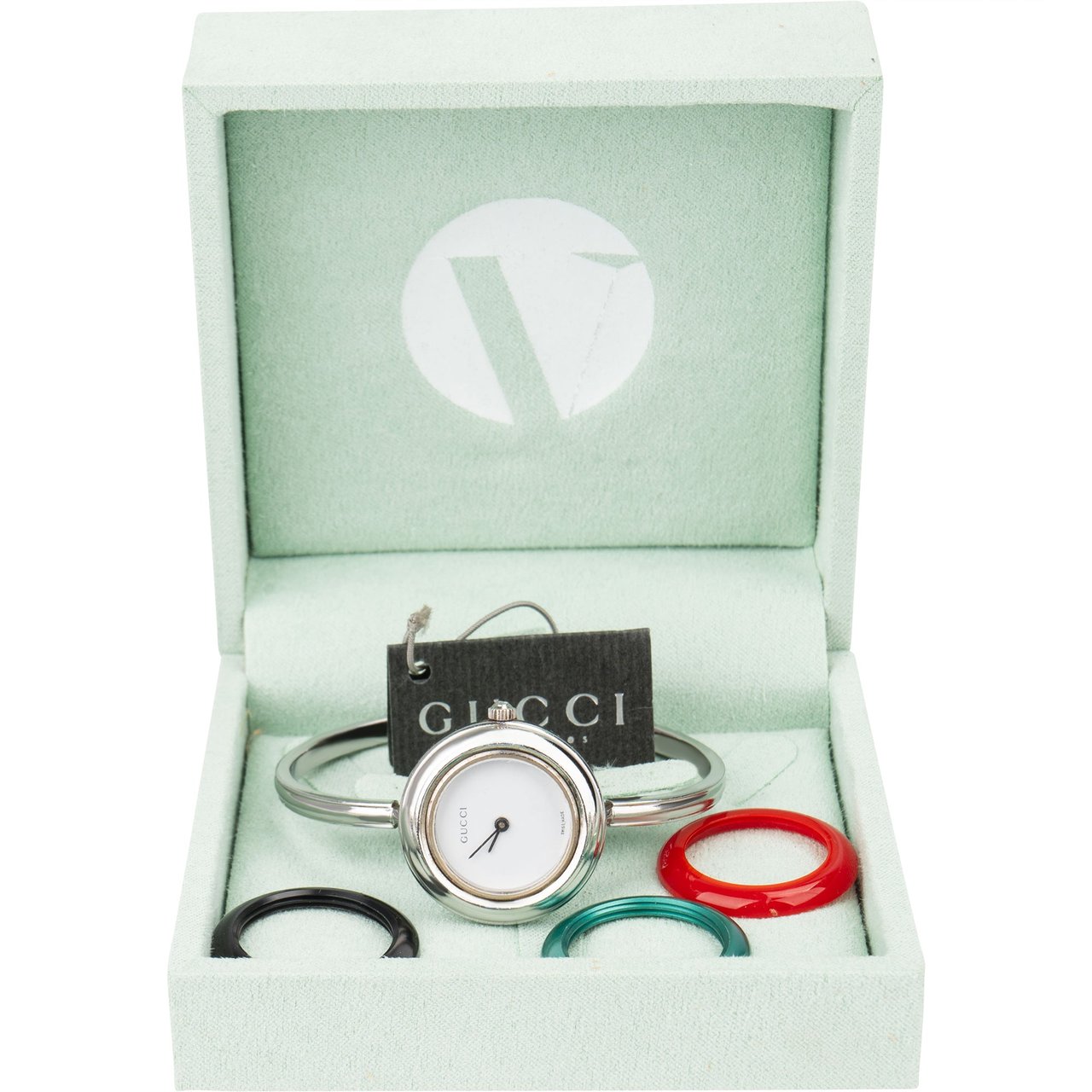 Gucci Gucci Silver Tone Multicolor Bezel Women Watch Zilver