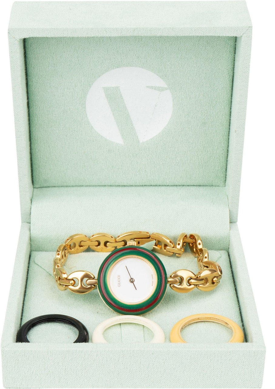 Gucci Gucci Gold Tone Multicolor Bezel 11/12.2 Women Watch Goud