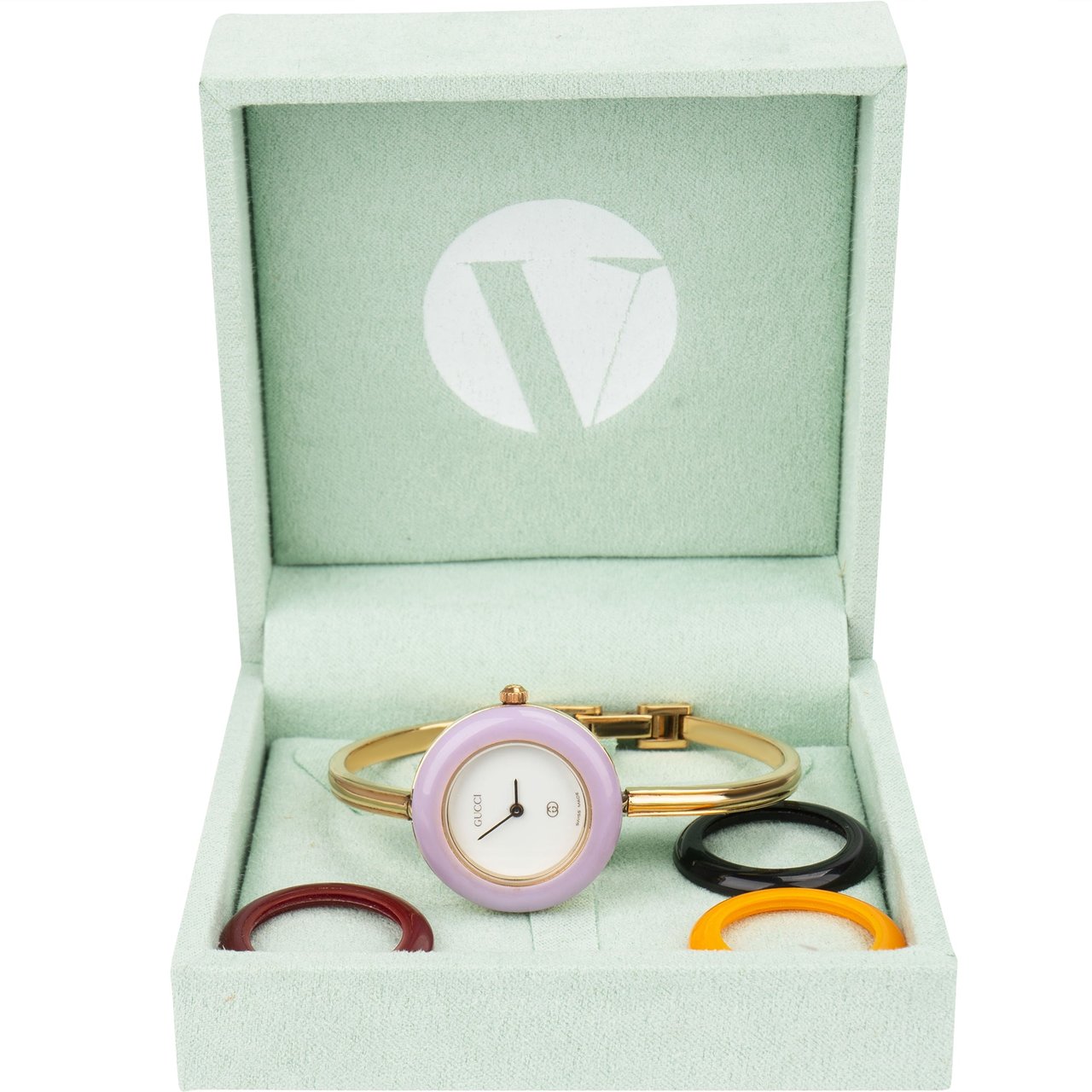 Gucci Gucci Gold Tone Multicolor Bezel Women Watch Goud