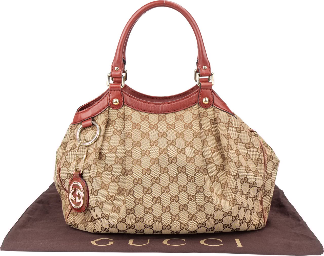 Gucci Gucci GG Monogram Sukey Handbag Bruin