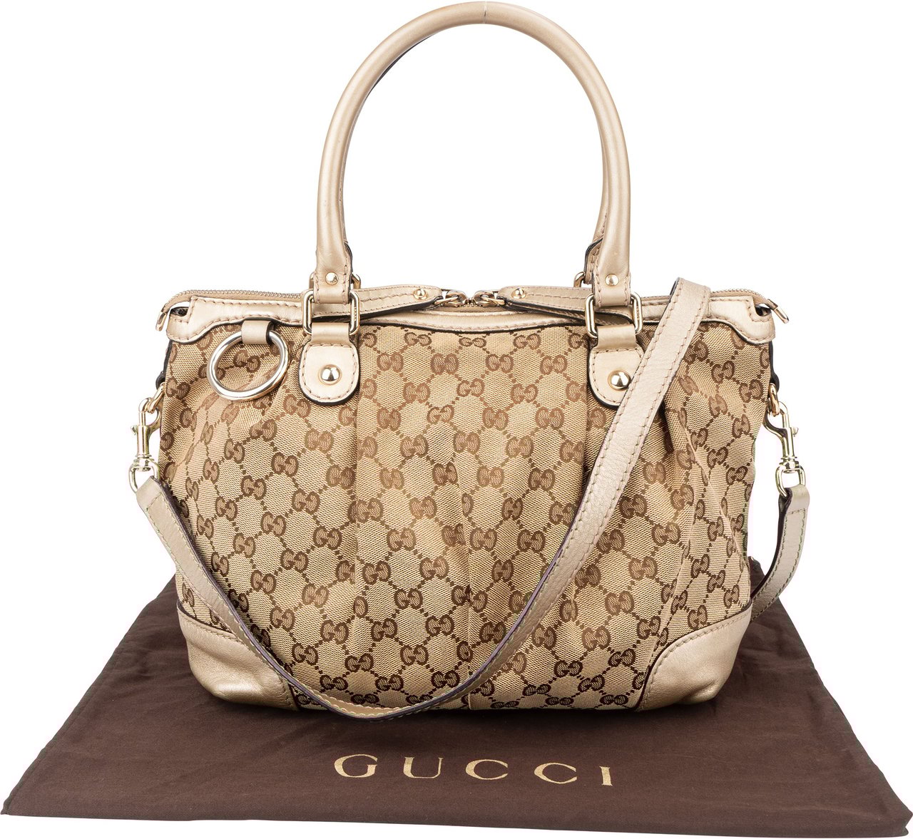 Gucci Gucci GG Monogram Sukey Handbag Bruin