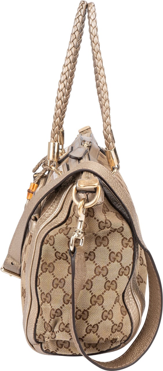 Gucci Gucci GG Monogram Bamboo Handbag Bruin
