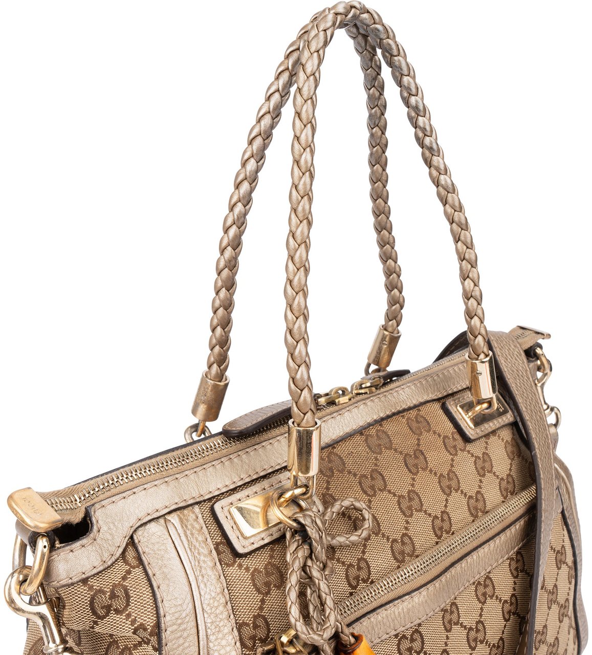 Gucci Gucci GG Monogram Bamboo Handbag Bruin