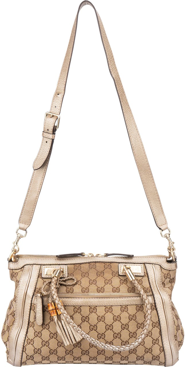 Gucci Gucci GG Monogram Bamboo Handbag Bruin
