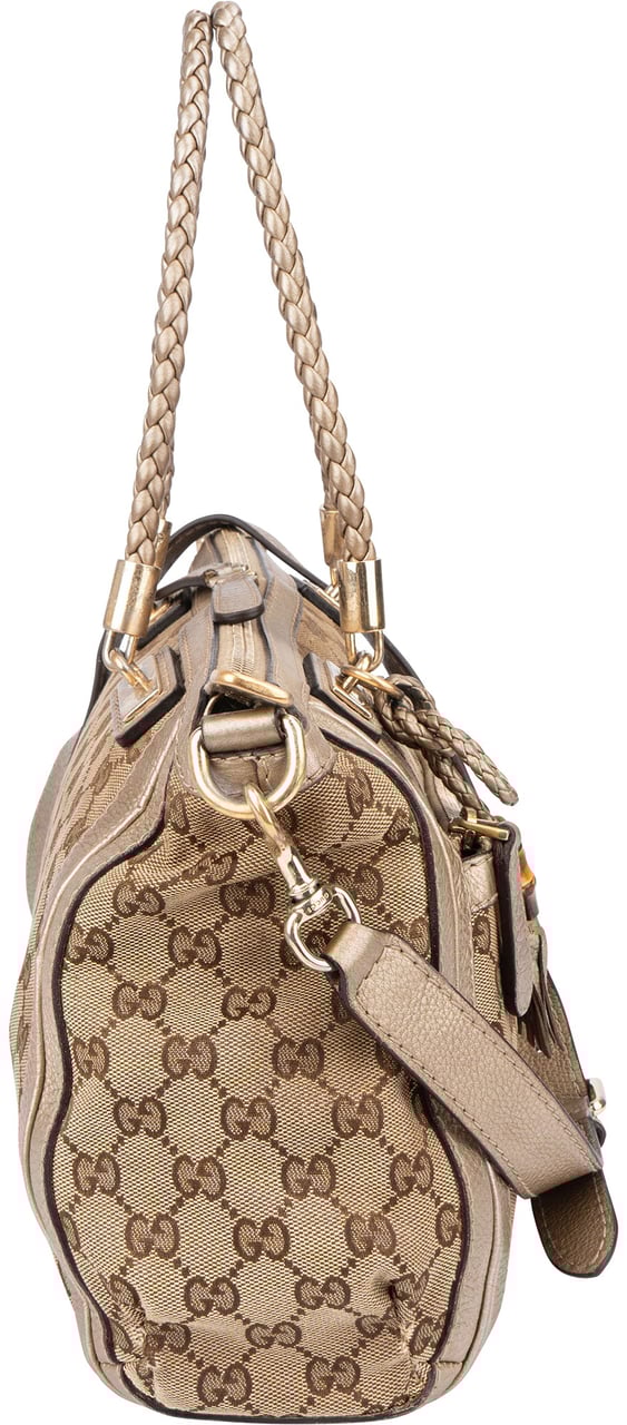 Gucci Gucci GG Monogram Bamboo Handbag Bruin