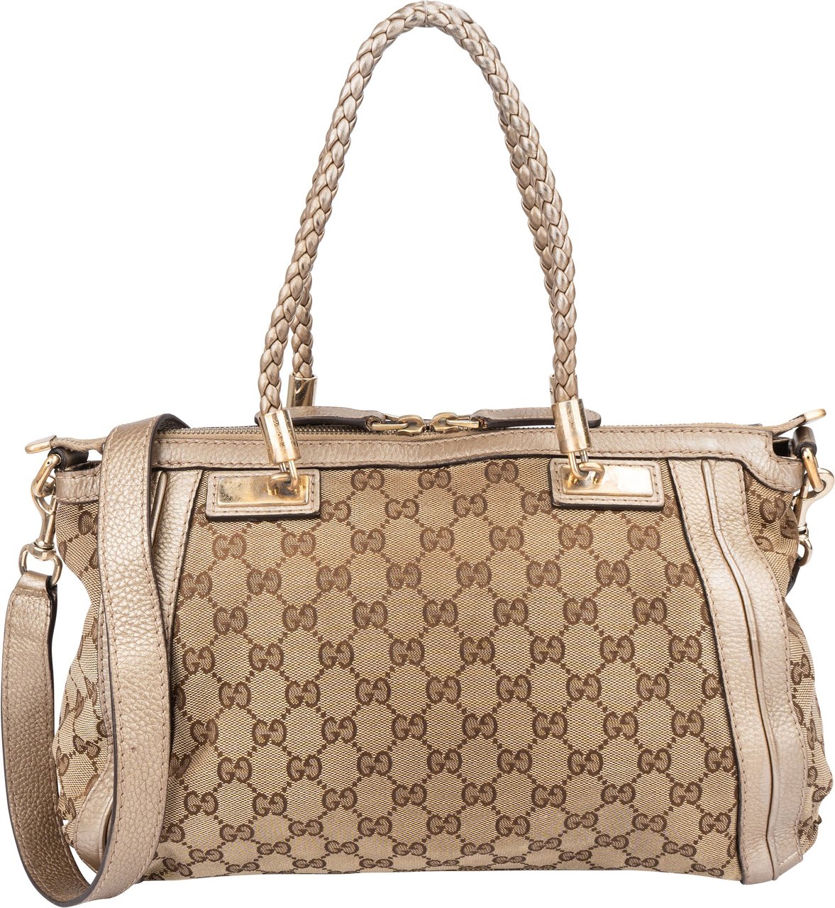 Gucci Gucci GG Monogram Bamboo Handbag Bruin