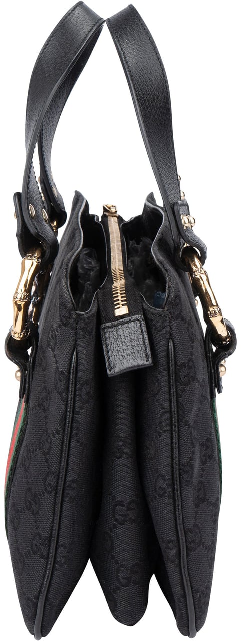 Gucci GG Monogram Bamboo Handbag Zwart