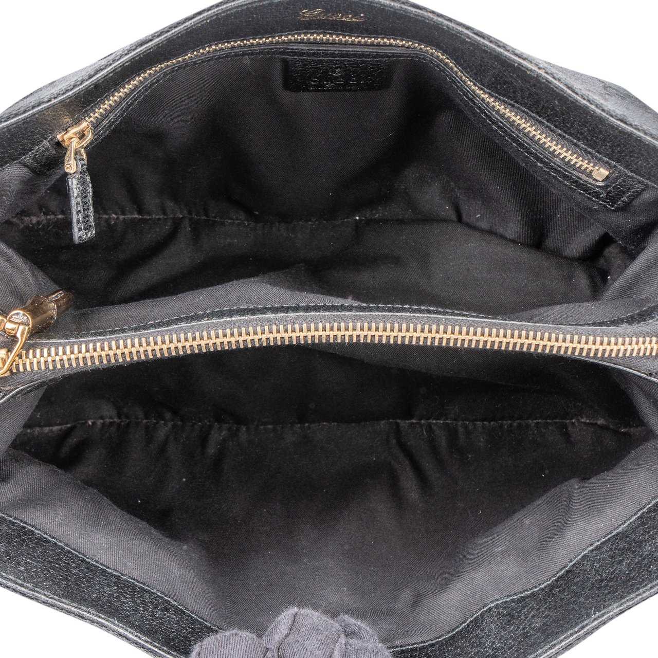 Gucci GG Monogram Bamboo Handbag Zwart