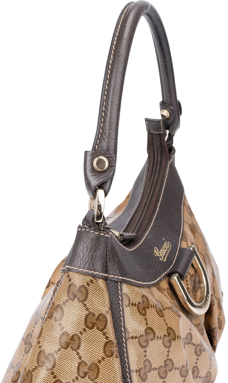 Gucci Gucci GG Canvas Monogram Abbey Handbag Bruin