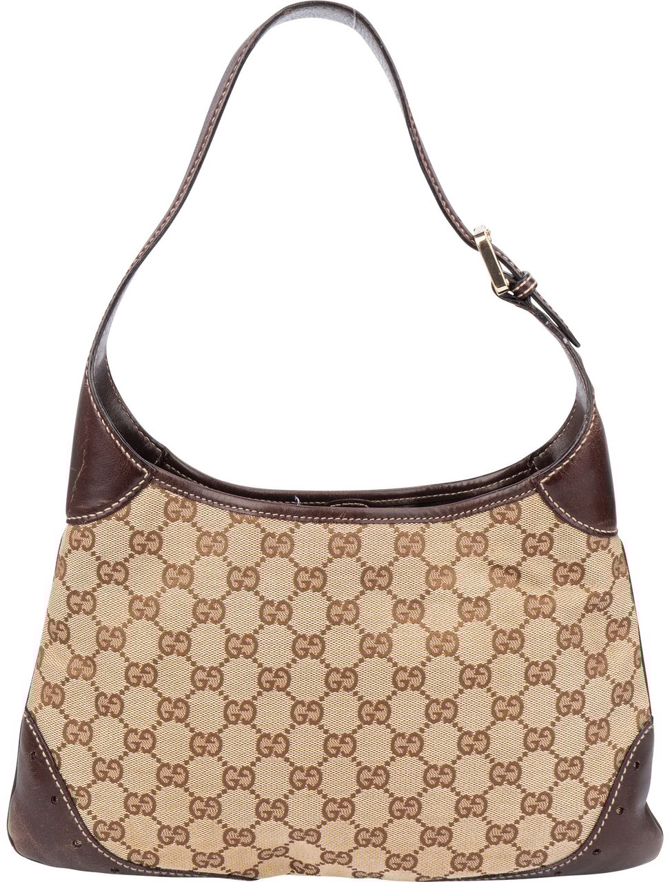 Gucci Gucci GG Monogram Horsebit Jackie Handbag Bruin