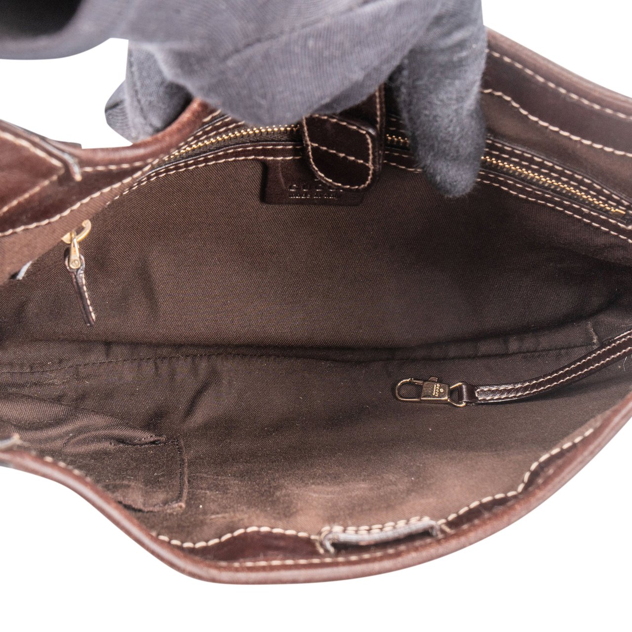 Gucci Gucci GG Monogram Horsebit Jackie Handbag Bruin