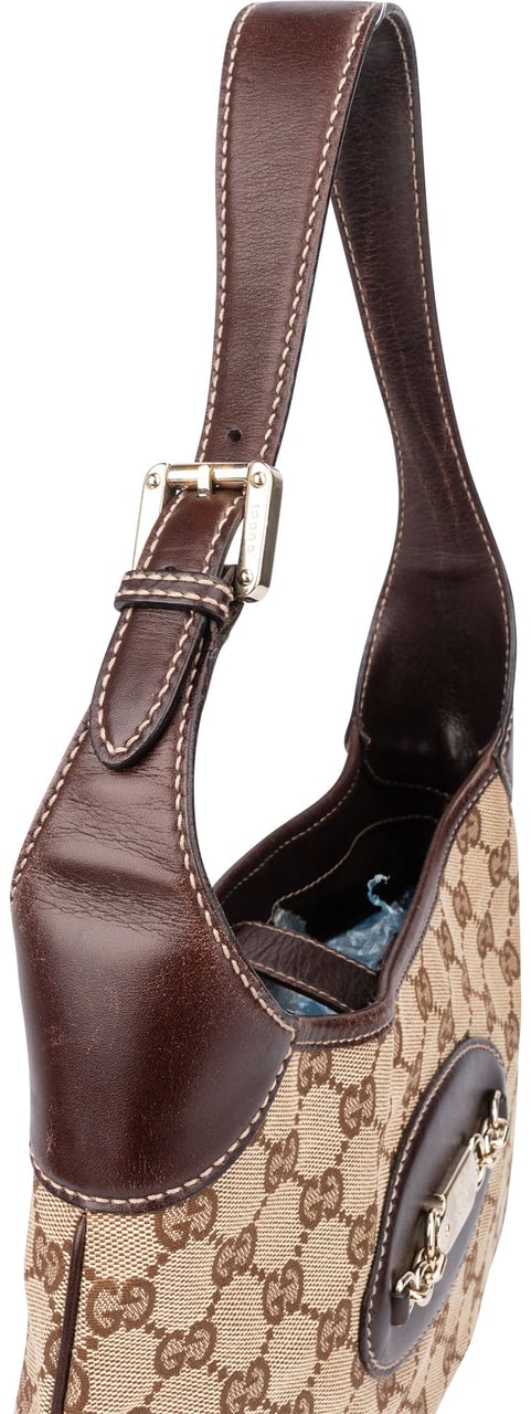 Gucci Gucci GG Monogram Horsebit Jackie Handbag Bruin