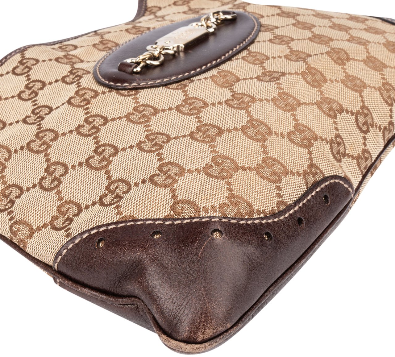 Gucci Gucci GG Monogram Horsebit Jackie Handbag Bruin