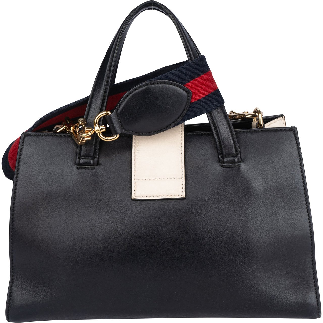 Gucci Gucci Bicolor Calfskin Bamboo Buckle Handbag Divers