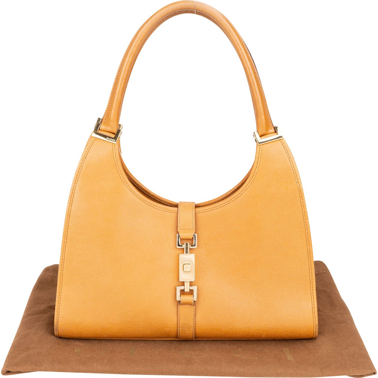 Gucci Gucci Classic Natural Leather Jackie Handbag Bruin