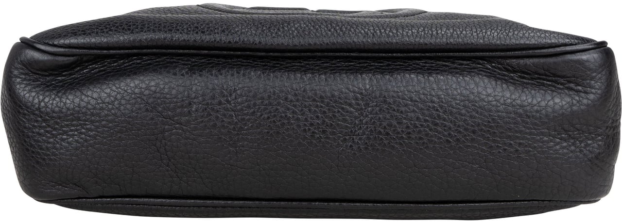 Gucci Gucci Black Leather CC Soho Shoulder Bag Zwart