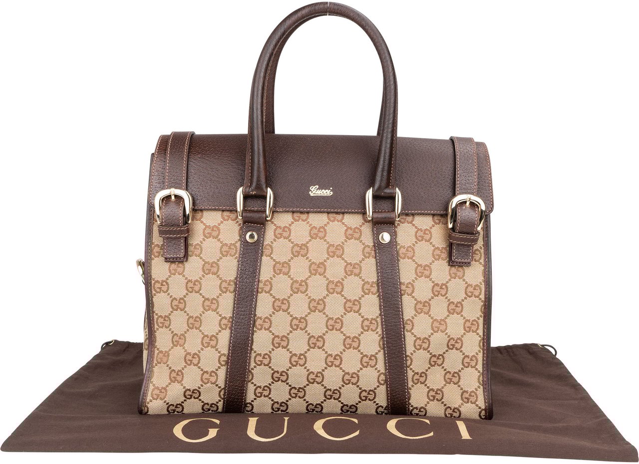 Gucci Gucci GG Monogram Business Handbag Bruin