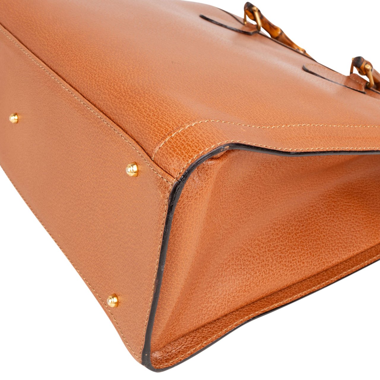 Gucci Gucci Classic Leather Bamboo Handbag Bruin