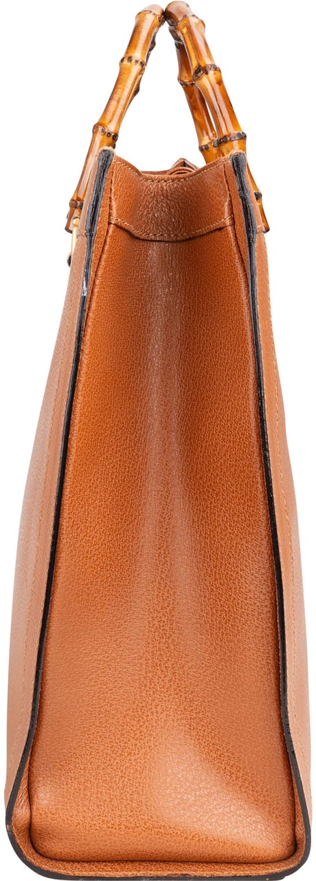 Gucci Gucci Classic Leather Bamboo Handbag Bruin
