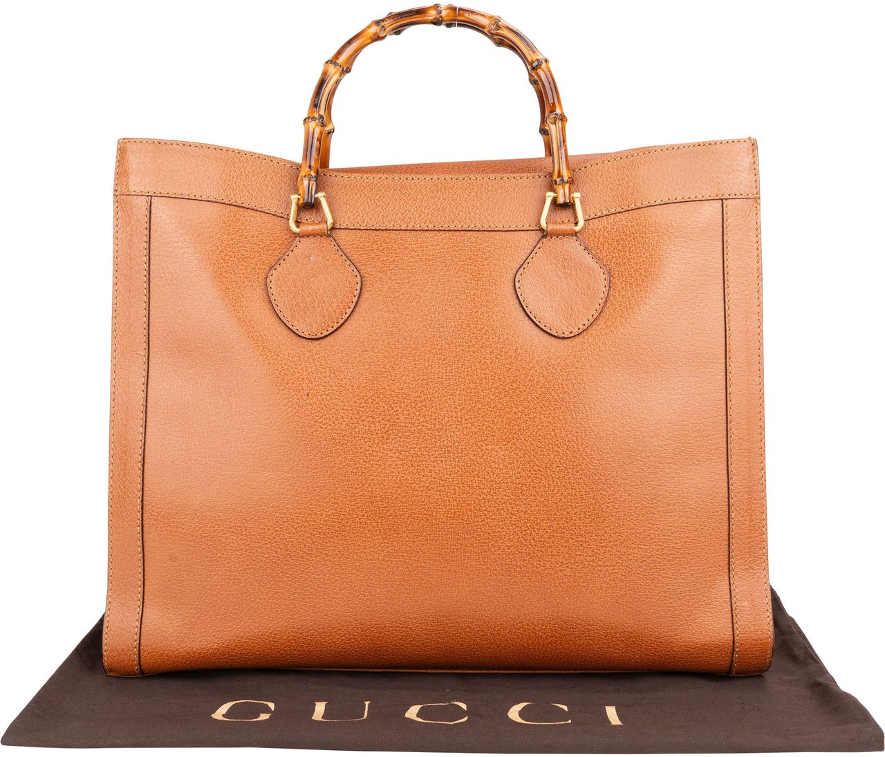 Gucci Gucci Classic Leather Bamboo Handbag Bruin