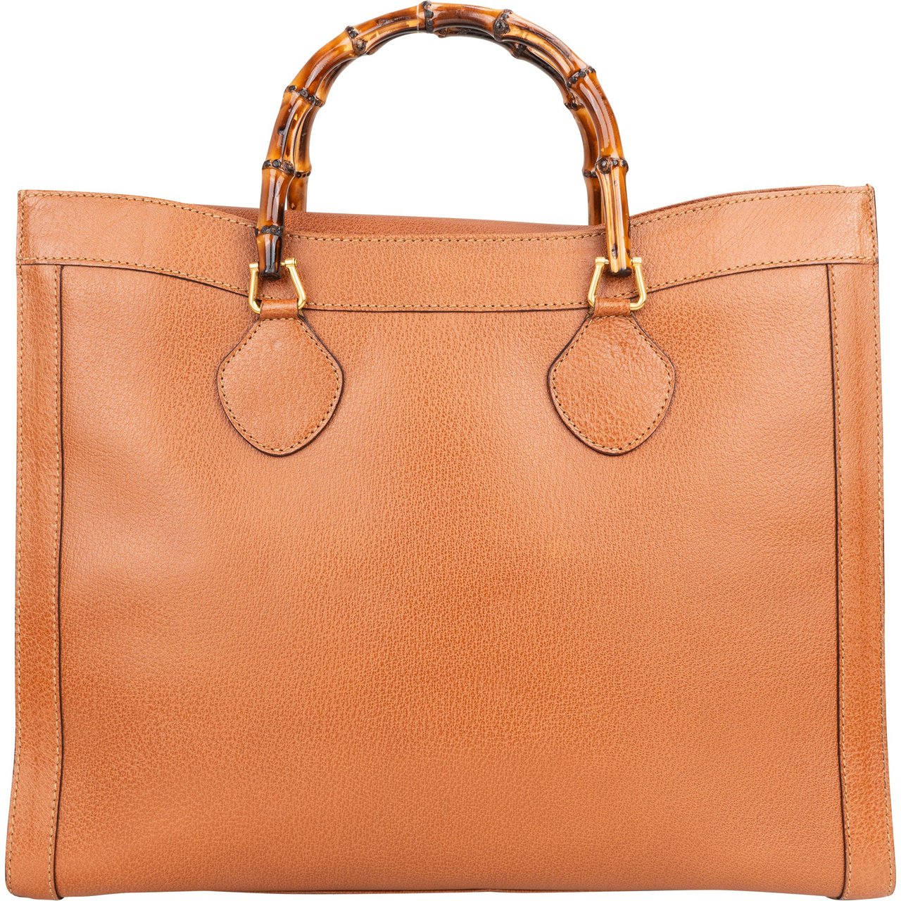 Gucci Gucci Classic Leather Bamboo Handbag Bruin