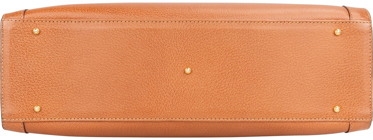 Gucci Gucci Classic Leather Bamboo Handbag Bruin