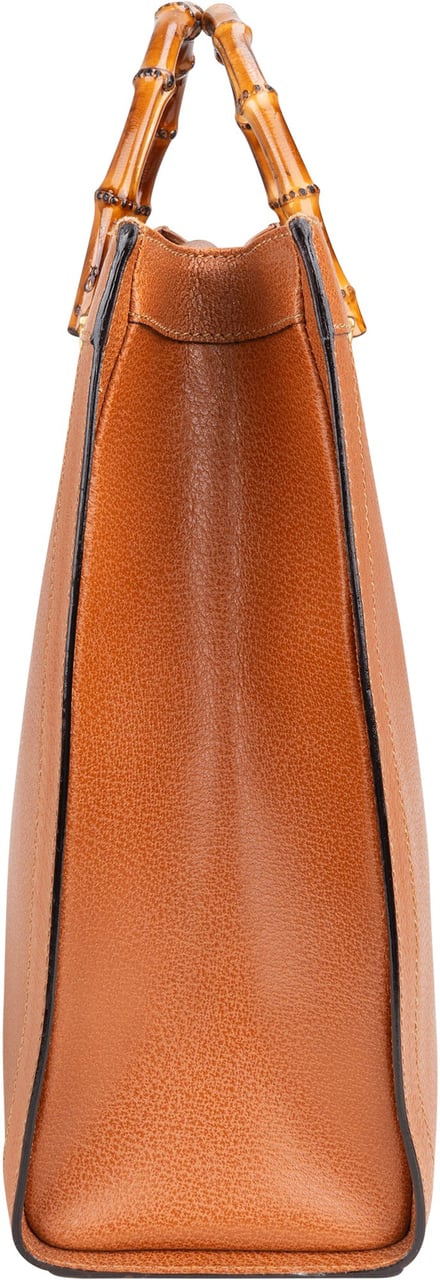 Gucci Gucci Classic Leather Bamboo Handbag Bruin