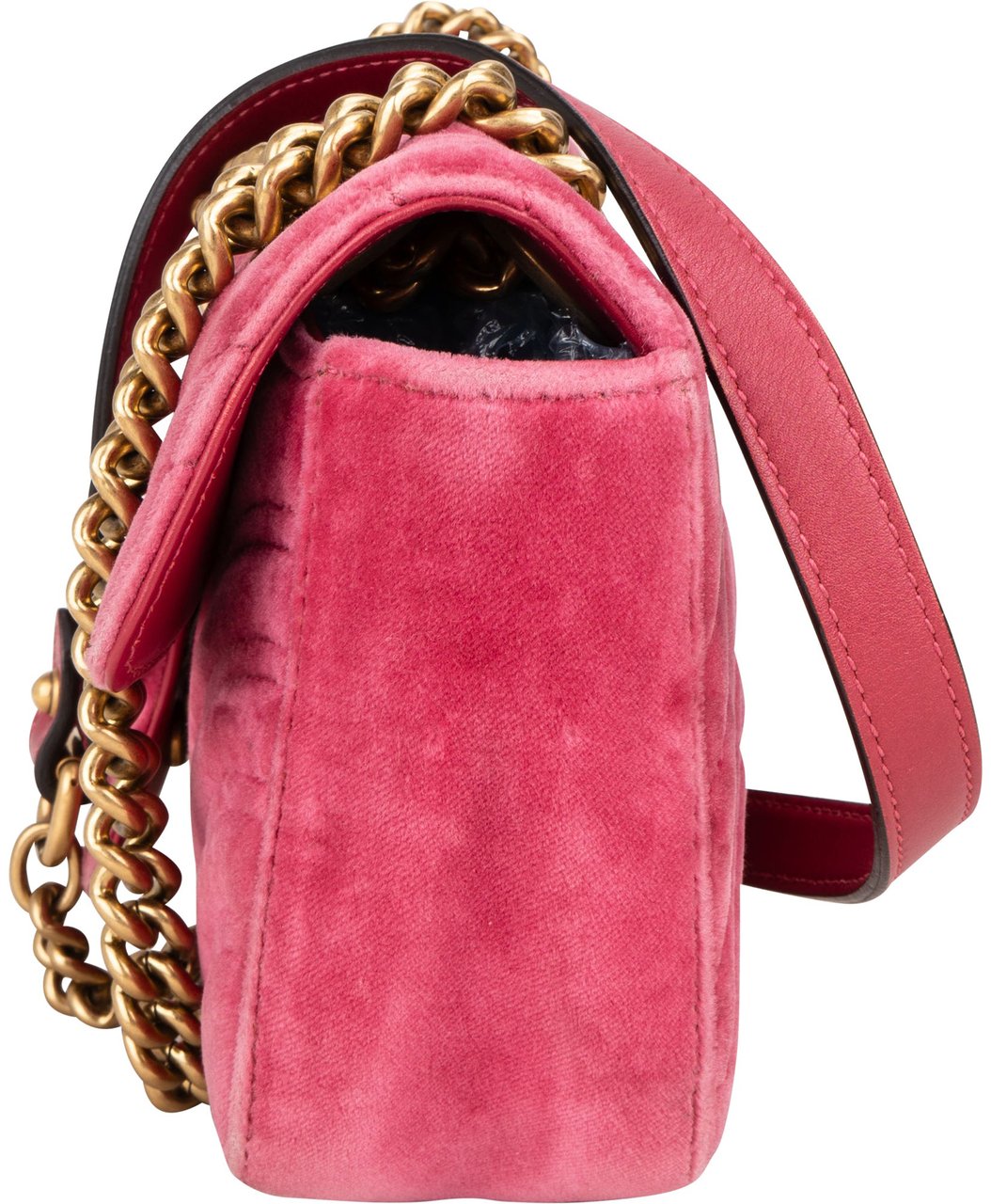 Gucci Gucci Quilted Velvet Marmont GG Crossbody Bag Roze