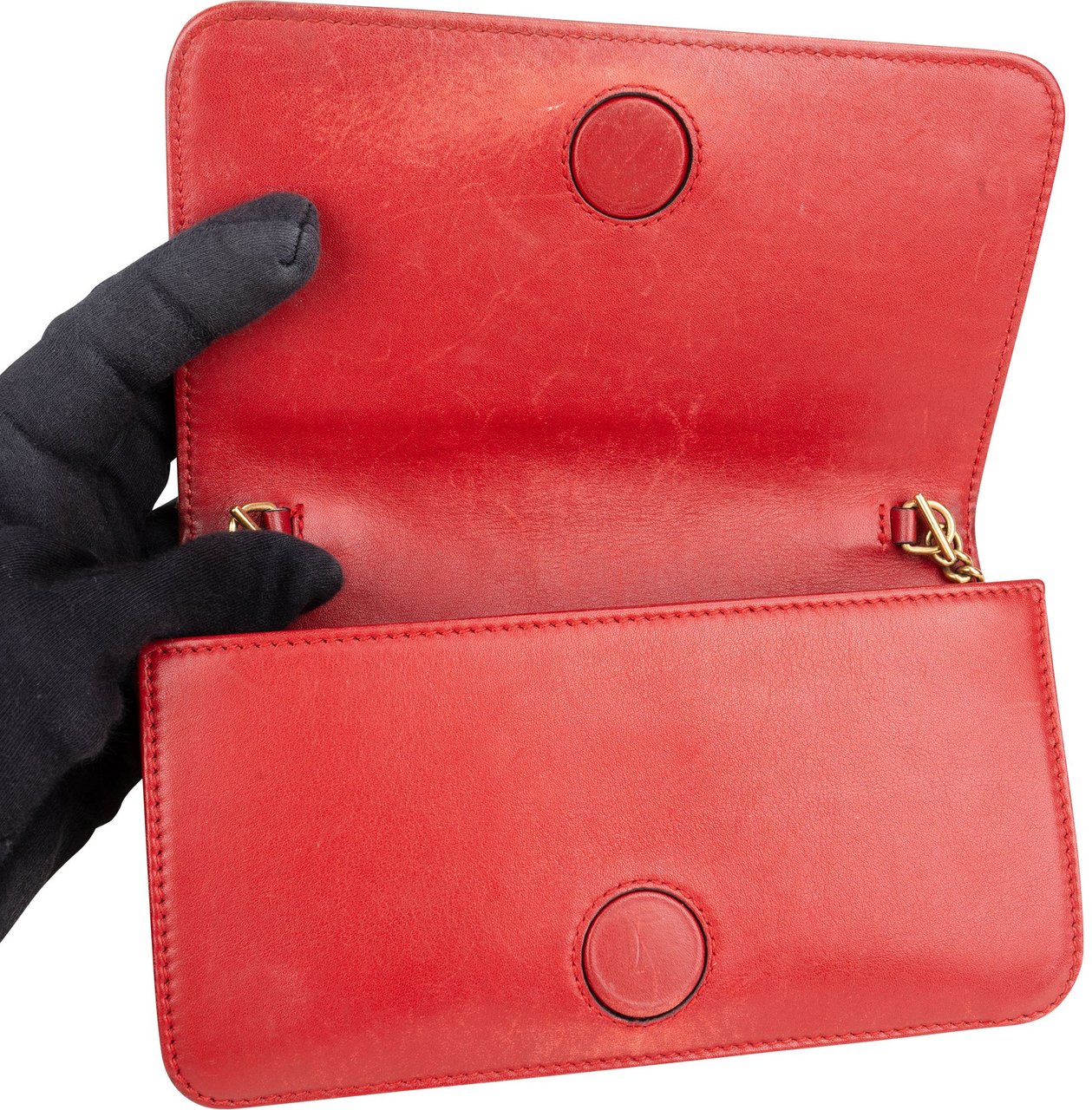 Gucci Gucci Quilted Leather GG Flap Crossbody Bag Rood