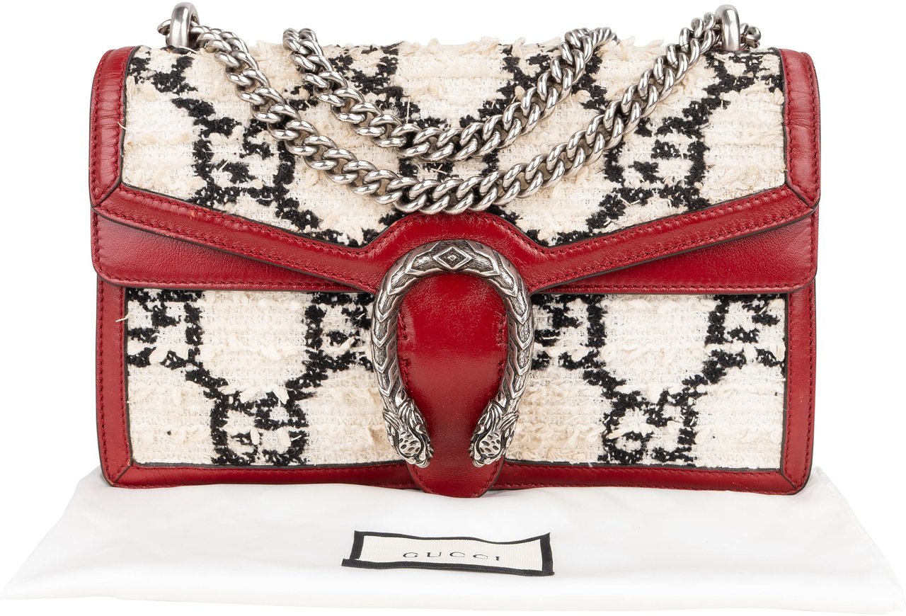 Gucci Gucci GG Tweed Monogram Dionysus Shoulder Bag Wit