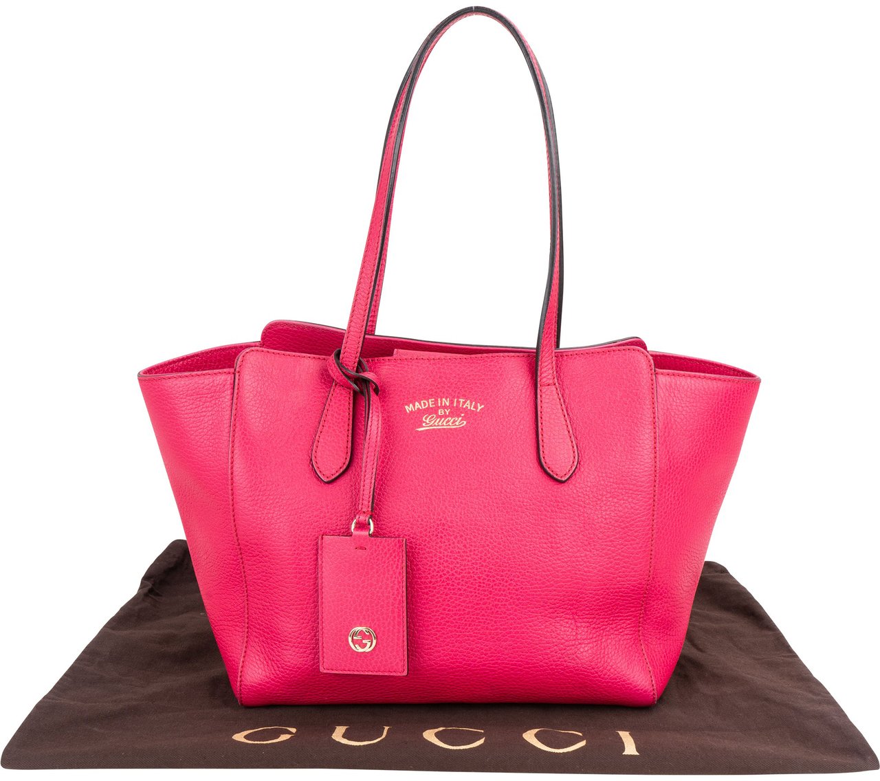Gucci Gucci Pink Leather Swing Handbag Rood