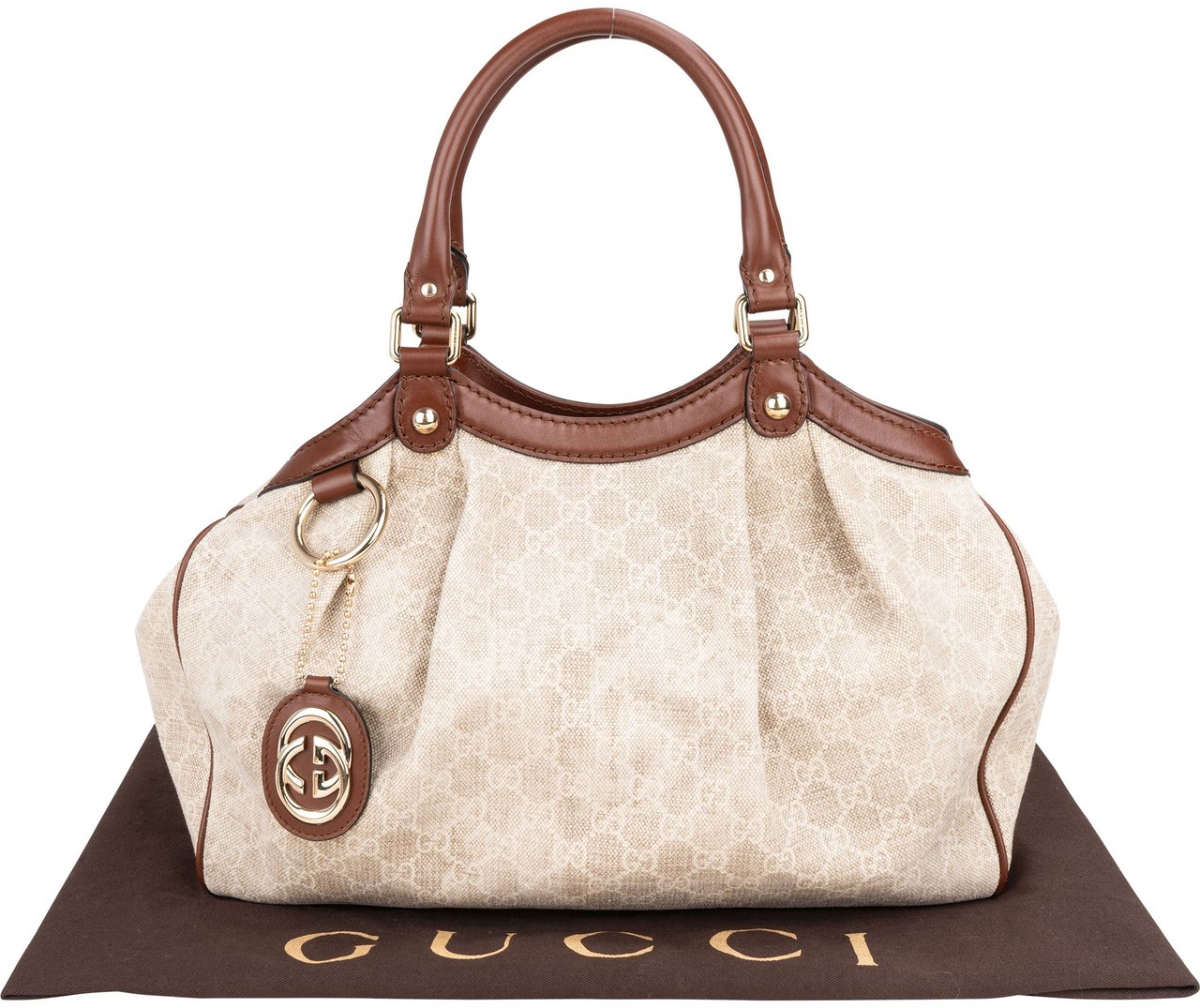 Gucci Gucci GG Monogram Sukey Handbag Bruin