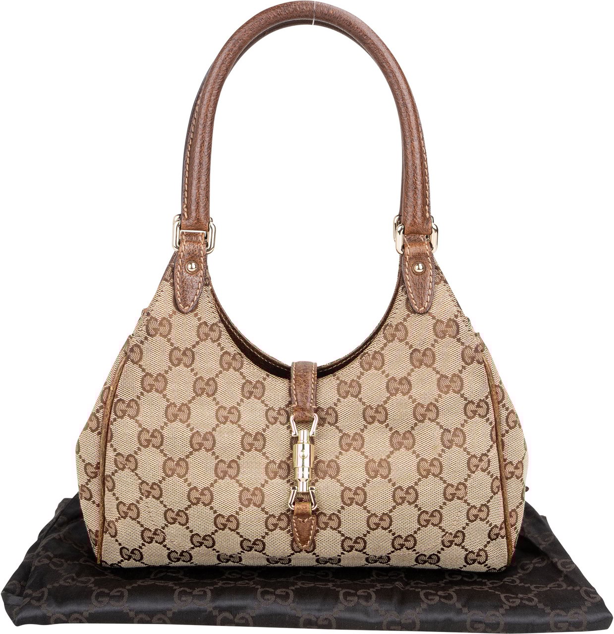 Gucci Gucci GG Monogram Jackie Handbag Bruin