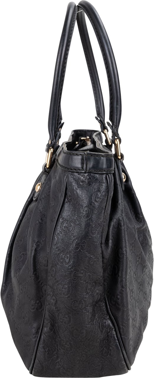 Gucci Gucci Leather GG Monogram Sukey Handbag Zwart