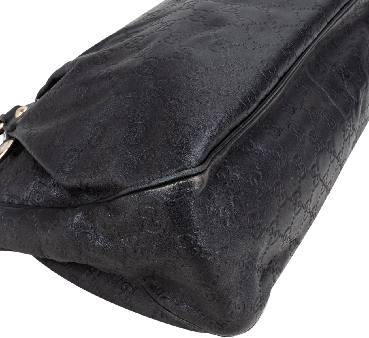 Gucci Gucci Leather GG Monogram Sukey Handbag Zwart
