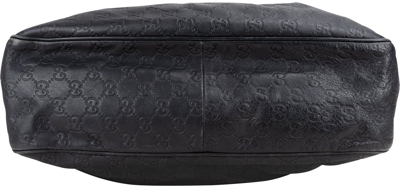 Gucci Gucci Leather GG Monogram Sukey Handbag Zwart