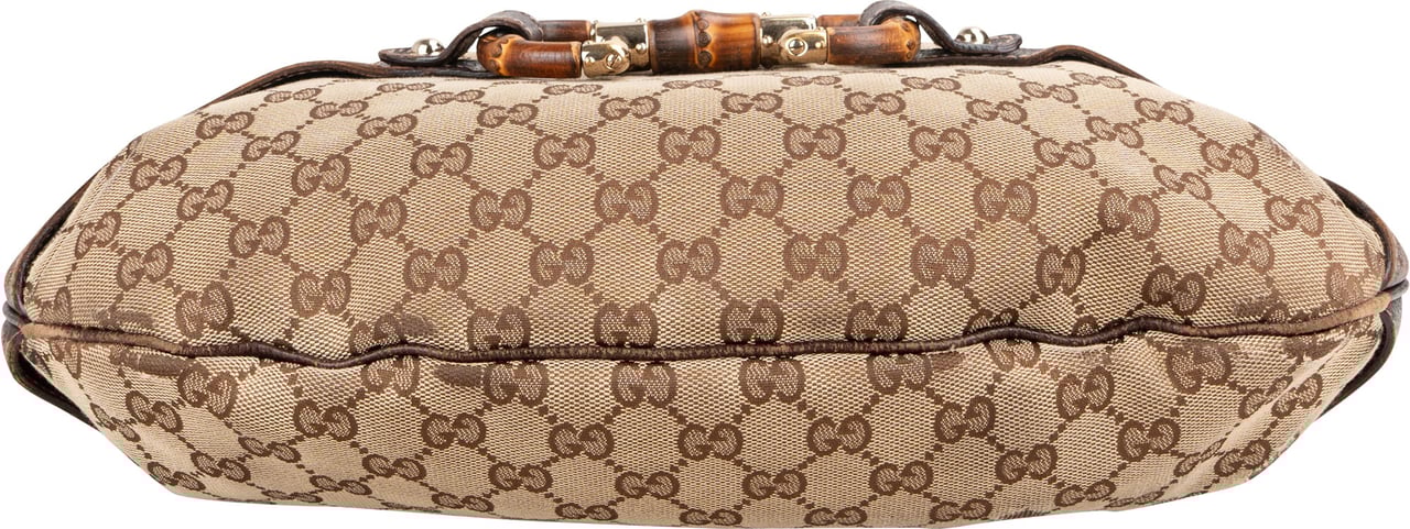 Gucci Gucci GG Monogram Horsebit Hobo Bag Bruin