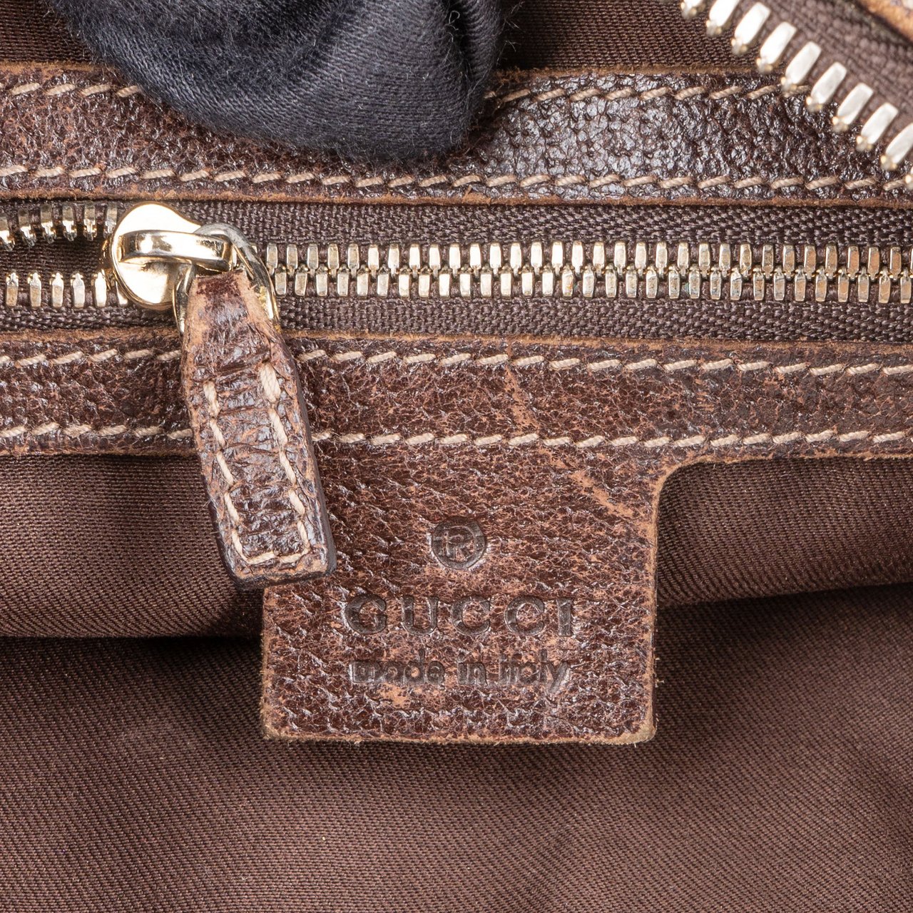 Gucci Gucci GG Monogram Horsebit Hobo Bag Bruin