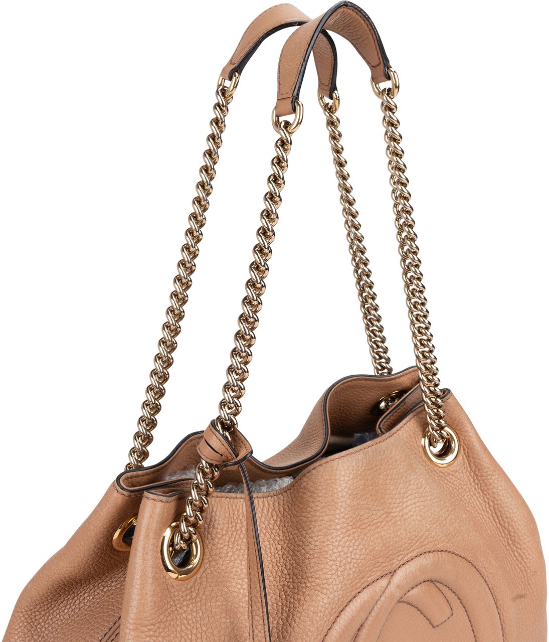 Gucci Gucci Leather GG Soho Shoulder Bag Bruin