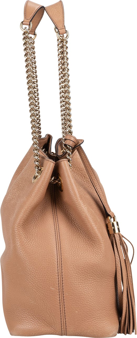 Gucci Gucci Leather GG Soho Shoulder Bag Bruin