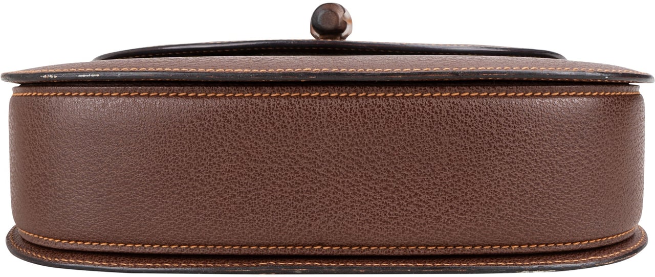 Gucci Gucci Brown Leather Bamboo Handbag Bruin