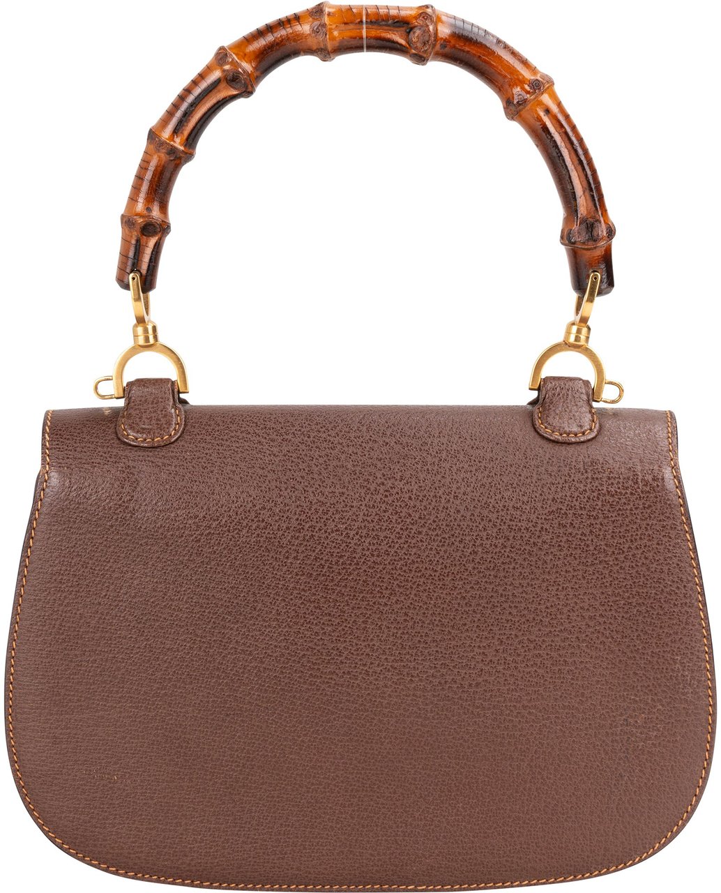 Gucci Gucci Brown Leather Bamboo Handbag Bruin