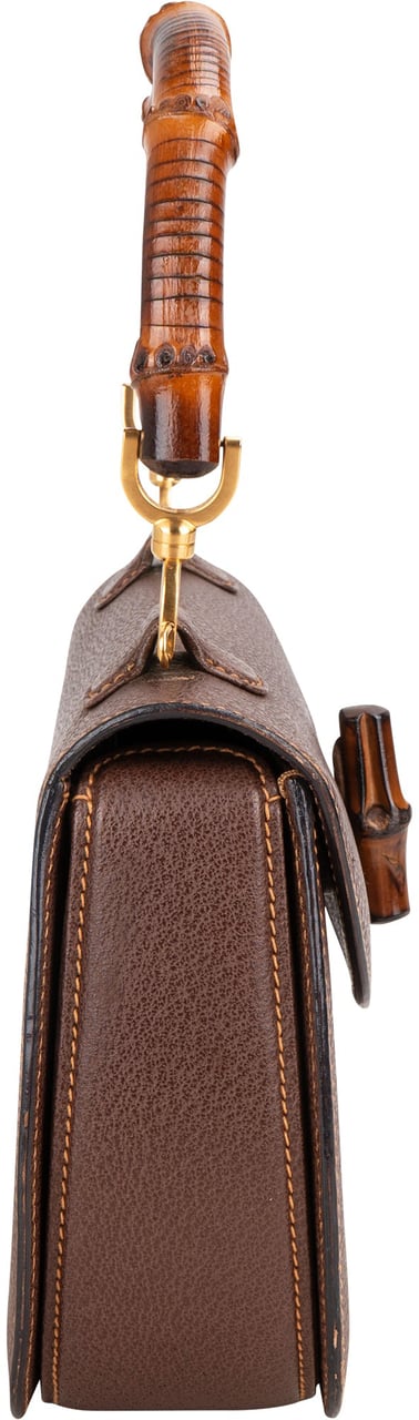 Gucci Gucci Brown Leather Bamboo Handbag Bruin