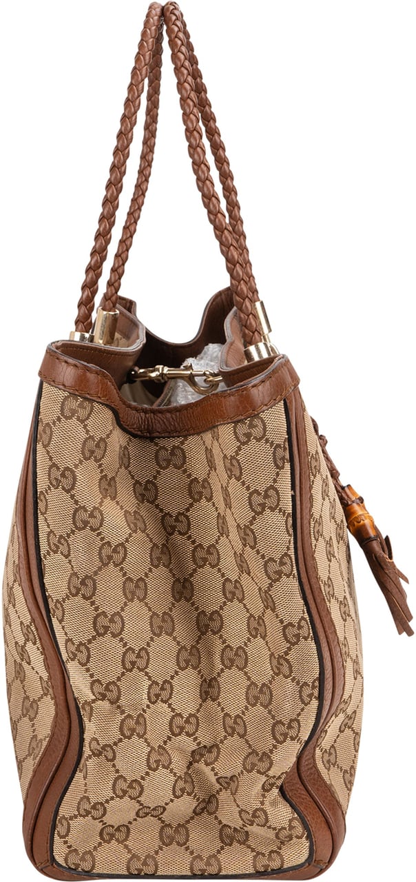 Gucci Gucci GG Monogram Bamboo Handbag Bruin