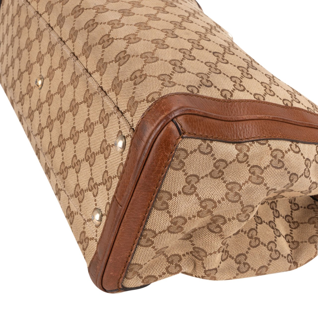 Gucci Gucci GG Monogram Bamboo Handbag Bruin