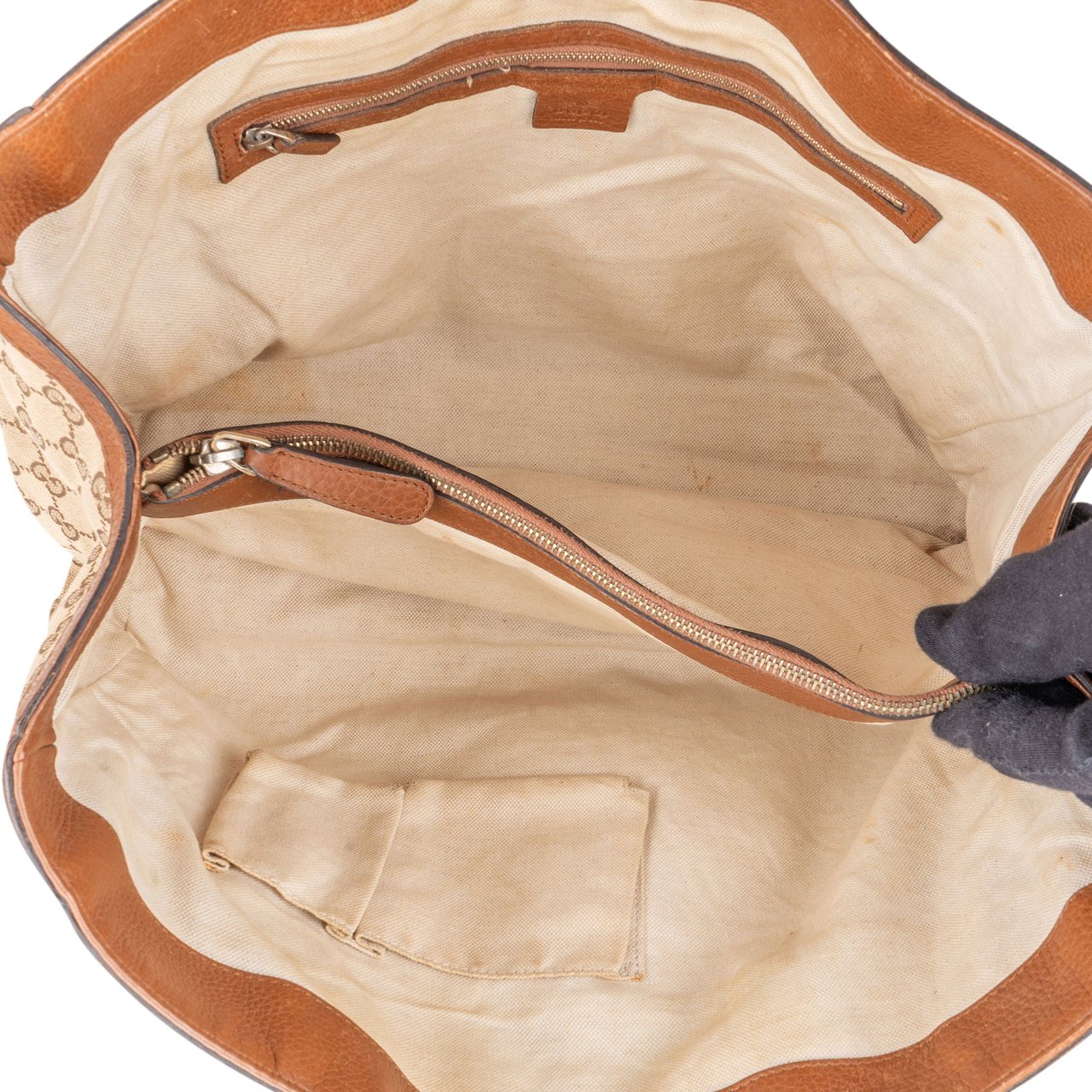 Gucci Gucci GG Monogram Bamboo Handbag Bruin